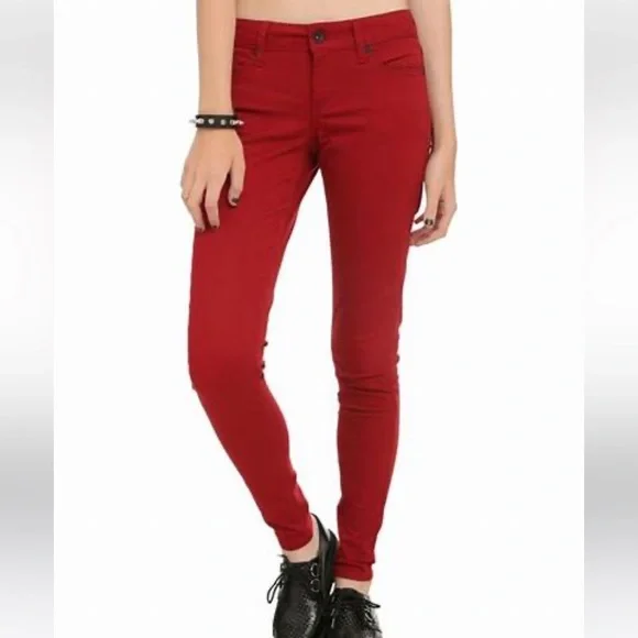 LOVESICK- Super skinny red jeans- Juniors Size 13 - Picture 1 of 11